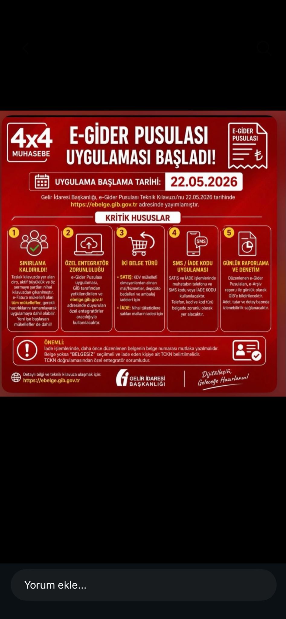 E-Gider Pusulası Uygulaması Başladı